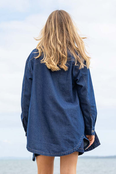 Honey Denim  Marlow Dark Blue Denim Shirt