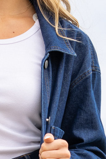 Honey Denim  Marlow Dark Blue Denim Shirt