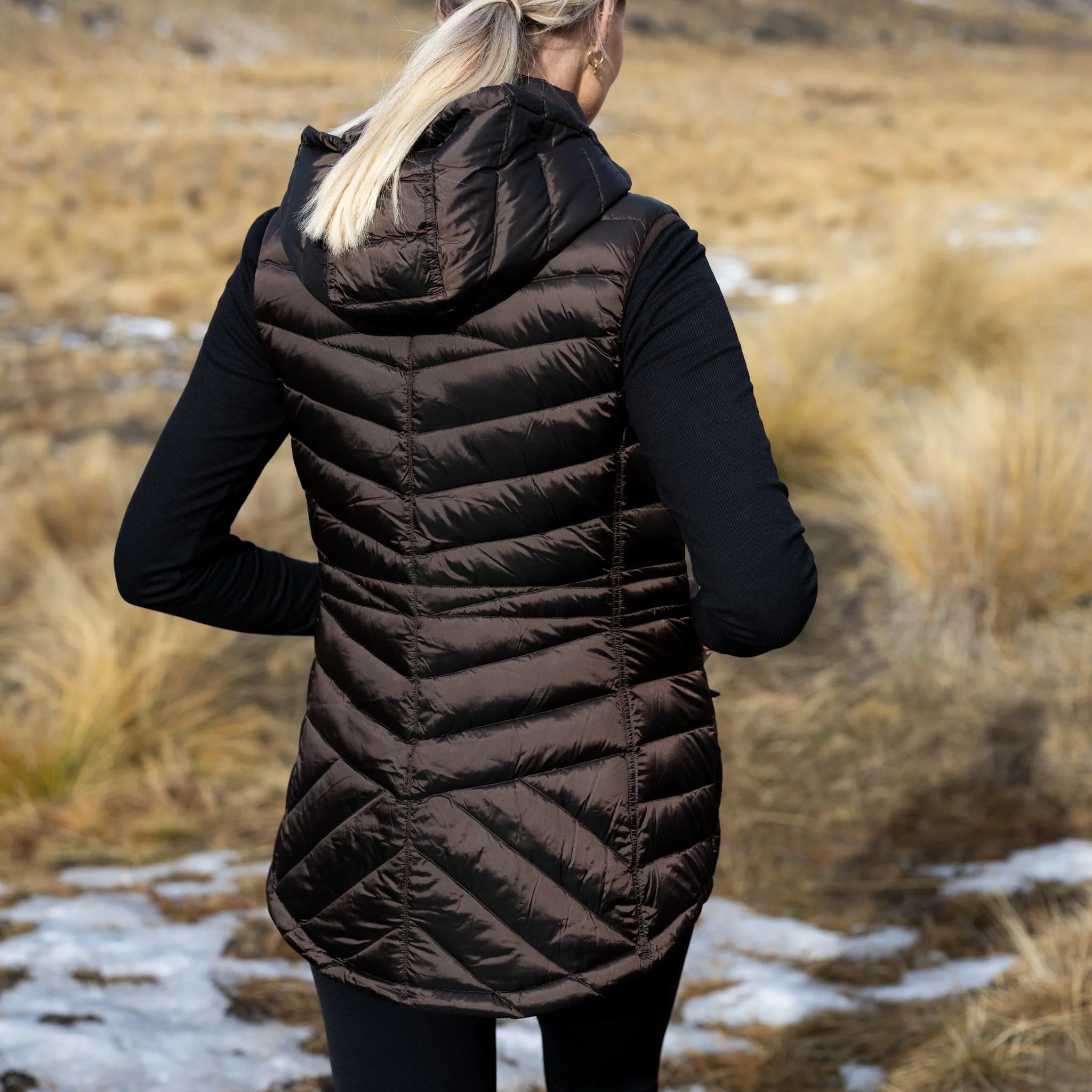 MOKE - MARY CLAIRE - WOMEN'S 90/10 PACKABLE VEST - CHOCOLATE