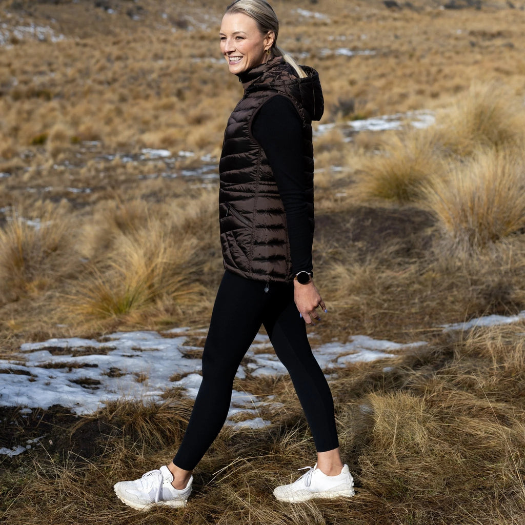 MOKE - MARY CLAIRE - WOMEN'S 90/10 PACKABLE VEST - CHOCOLATE