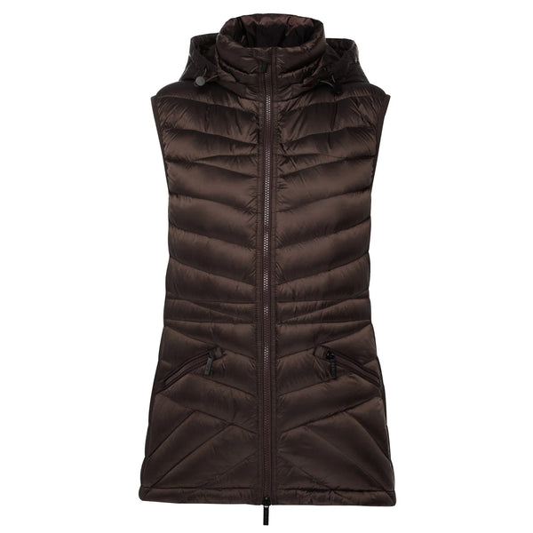 MOKE - MARY CLAIRE - WOMEN'S 90/10 PACKABLE VEST - CHOCOLATE