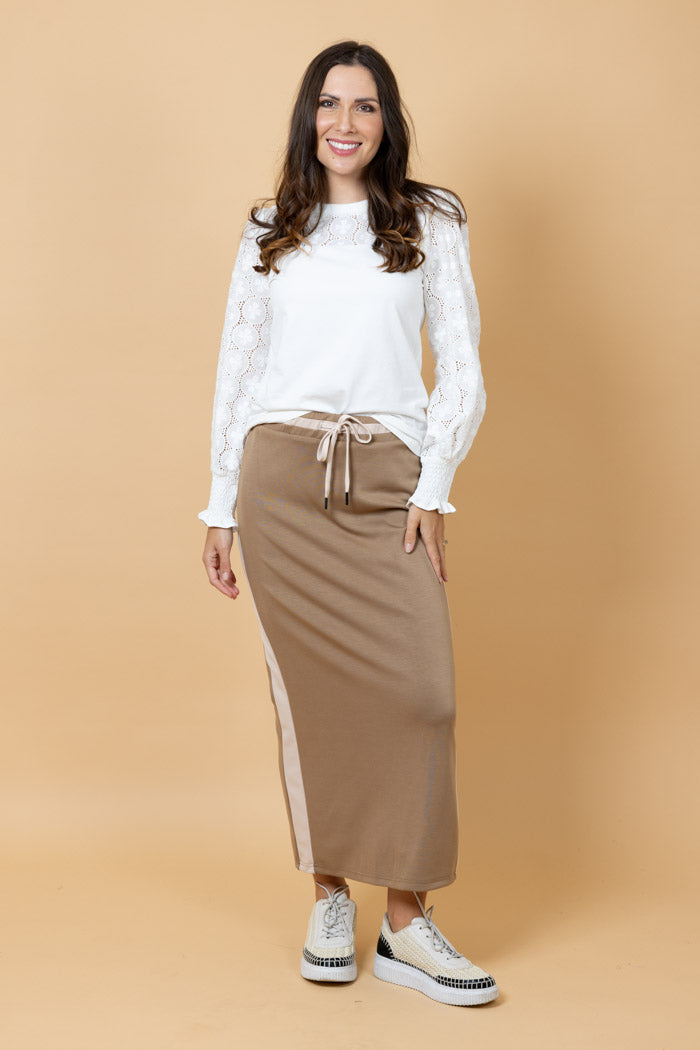 CHARLO Mattie Sweater Skirt - BEIGE
