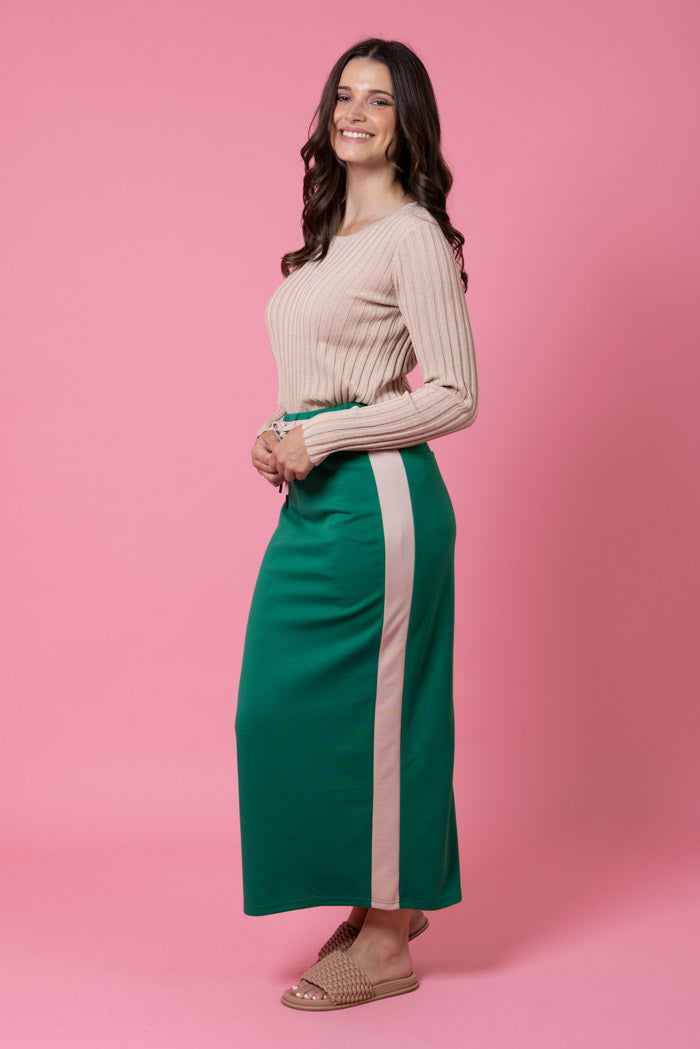 CHARLO MATTIE SWEATER SKIRT - GREEN