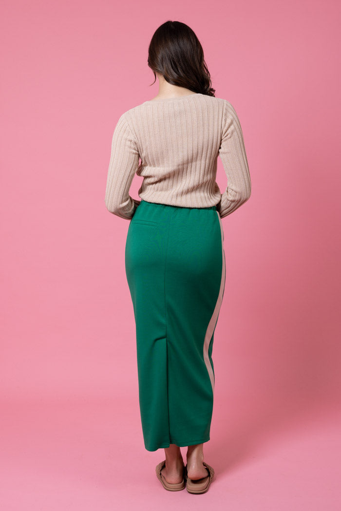 CHARLO MATTIE SWEATER SKIRT - GREEN