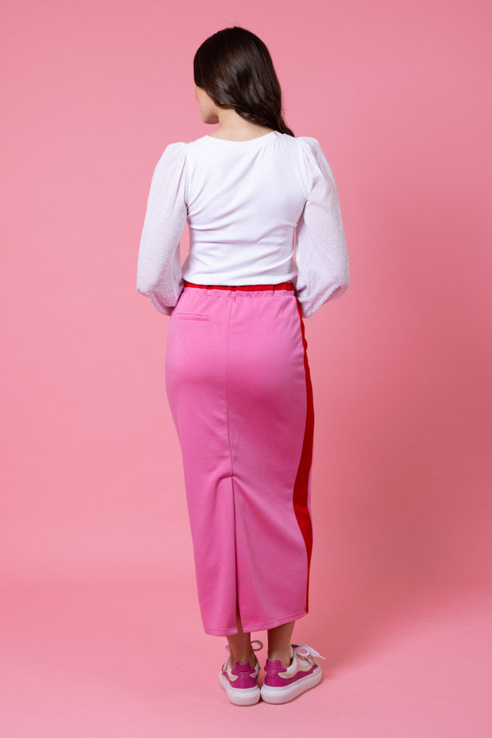 CHARLO MATTIE SWEATER SKIRT - PINK