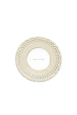 Dotted Round Frame Cream