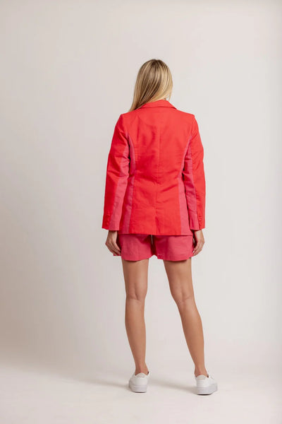 MI MOSO  TESS BLAZER - RED & PINK