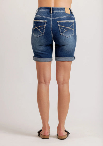 MI MOSO  - PIP JEAN SHORTS - BLUE