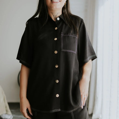 MOKE - MISSY WOMENS SHIRT - BLACK