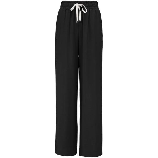 MOKE - INDIANA WOMENS WIDE LEG PANTS - BLACK w CREAM