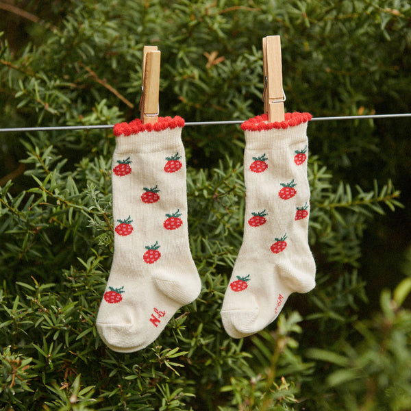 Nature Baby - Cotton Socks - RASPBERRIES