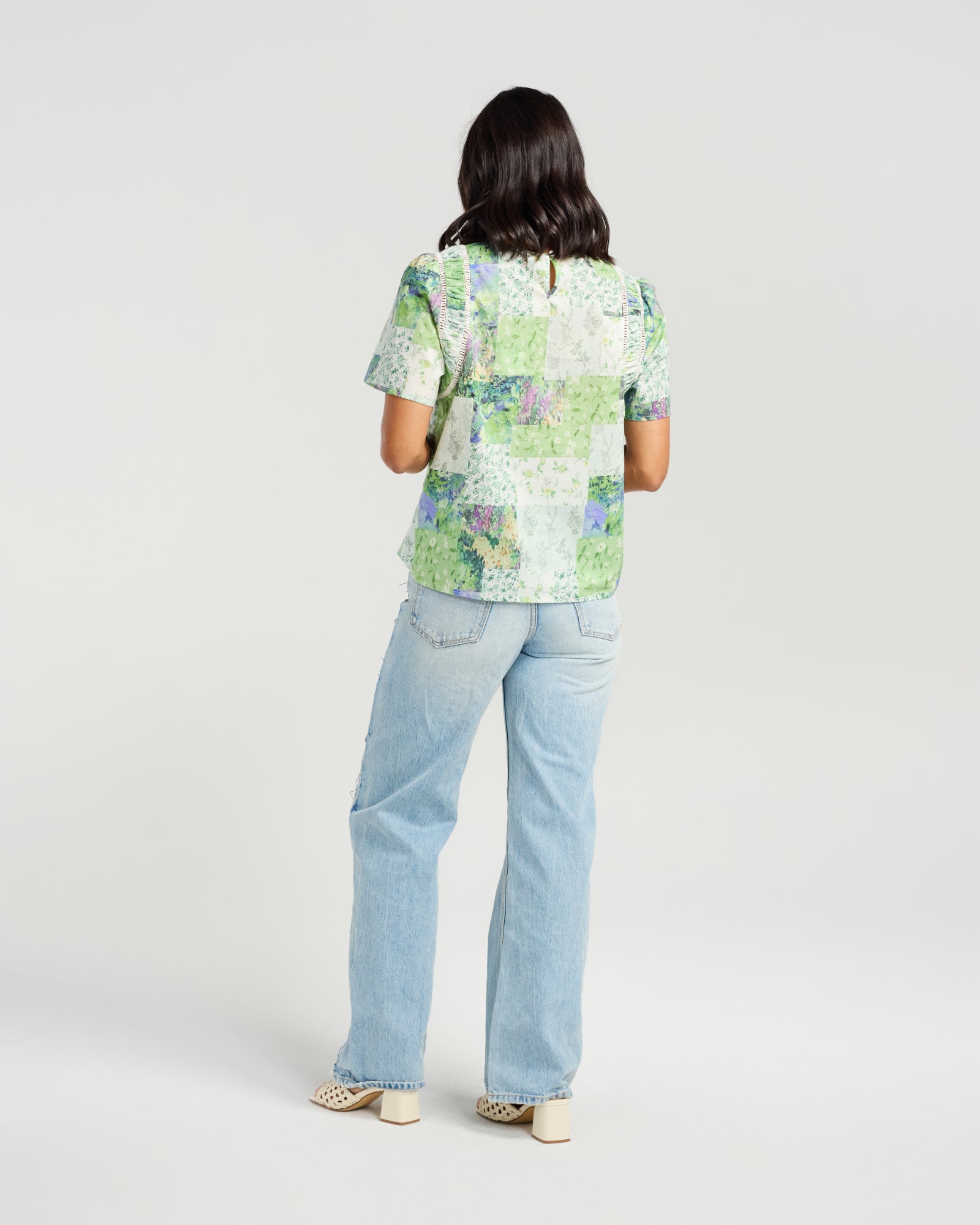 NMBR ROSE - LAYTON TOP - BOTANICAL PATCH