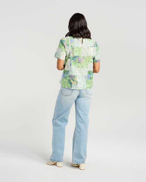 NMBR ROSE - LAYTON TOP - BOTANICAL PATCH