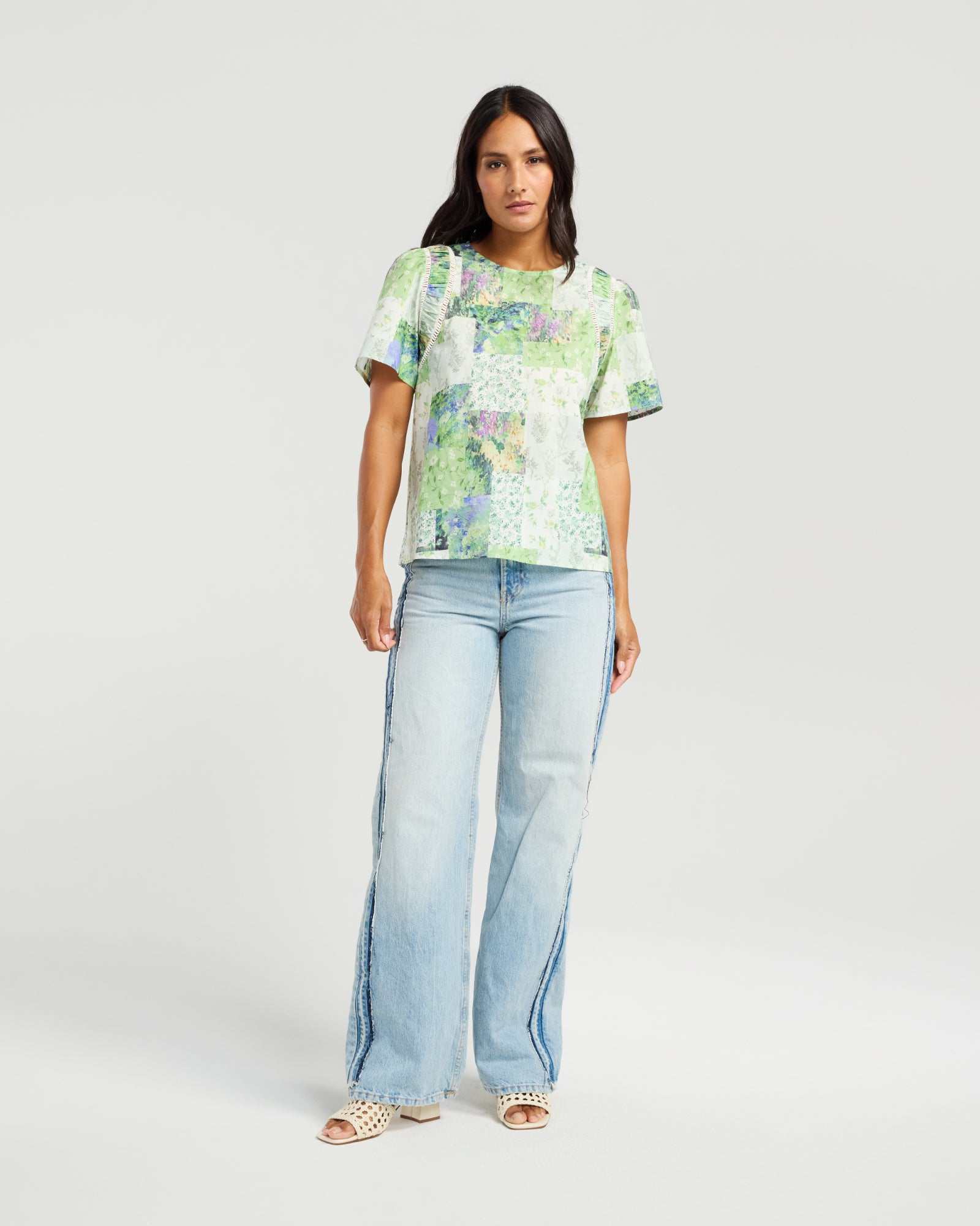 NMBR ROSE - LAYTON TOP - BOTANICAL PATCH