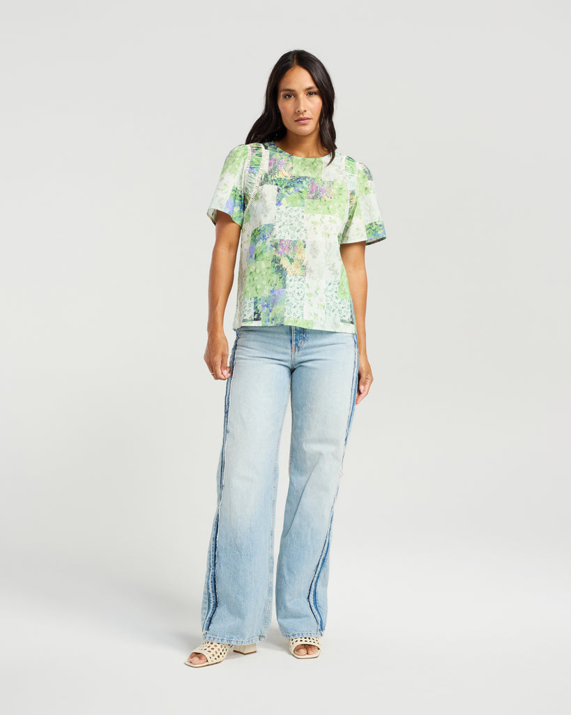 NMBR ROSE - LAYTON TOP - BOTANICAL PATCH