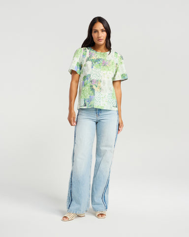 NMBR ROSE - LAYTON TOP - BOTANICAL PATCH