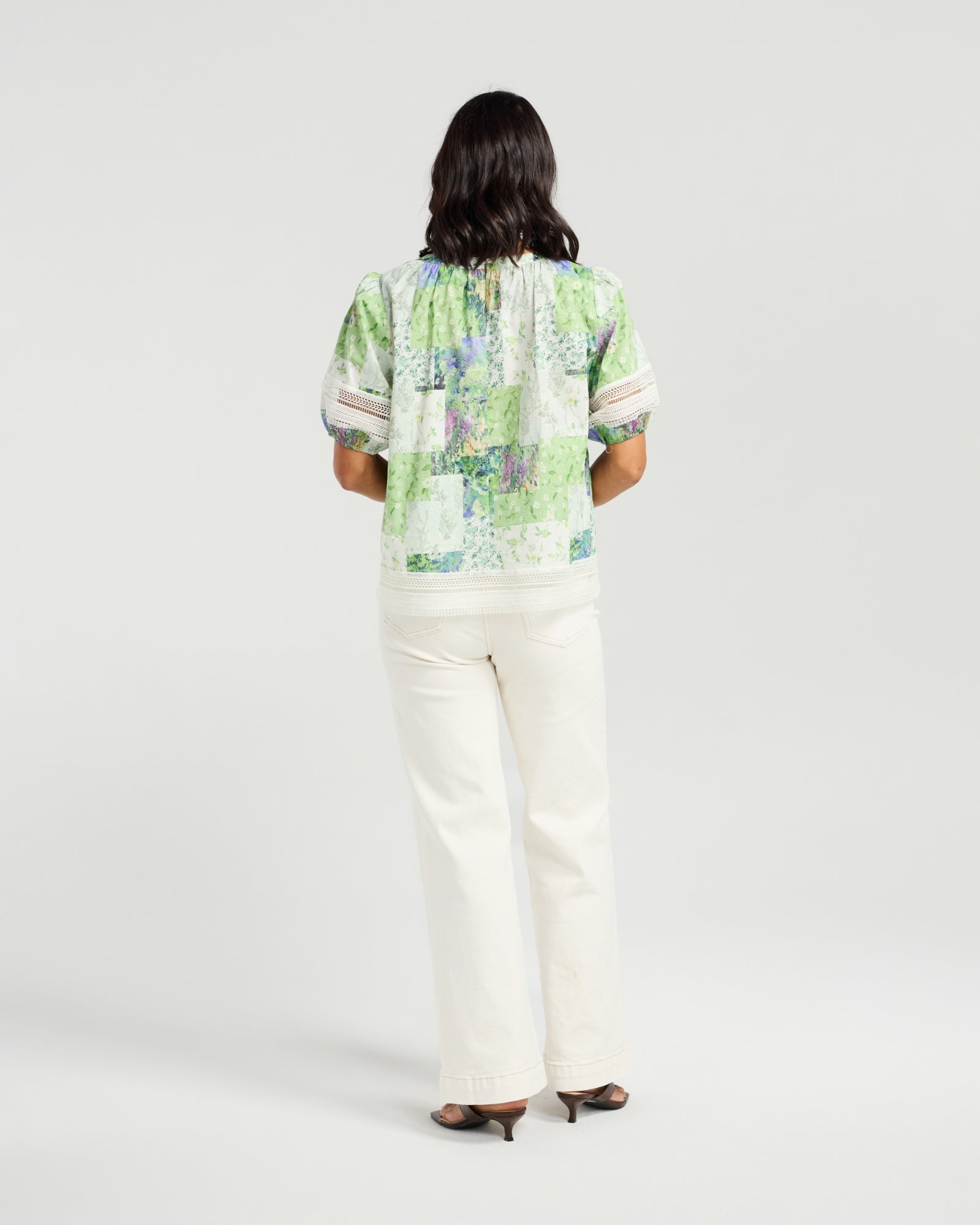 NMBR ROSE - PAIGE TOP - BOTANICAL PATCH