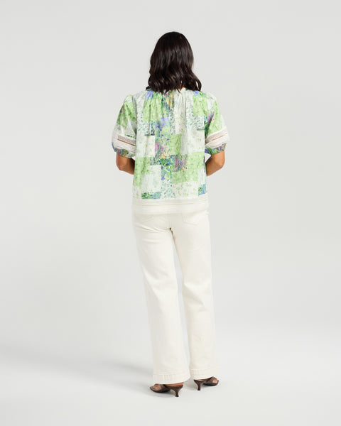 NMBR ROSE - PAIGE TOP - BOTANICAL PATCH