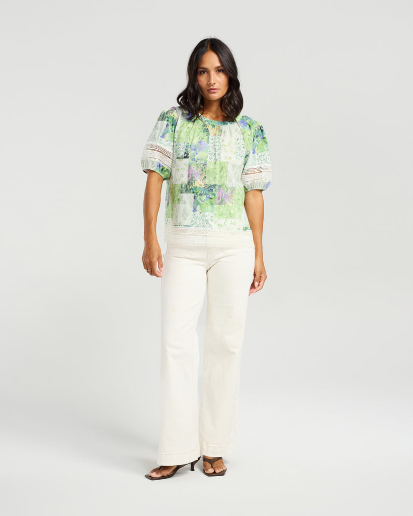 NMBR ROSE - PAIGE TOP - BOTANICAL PATCH