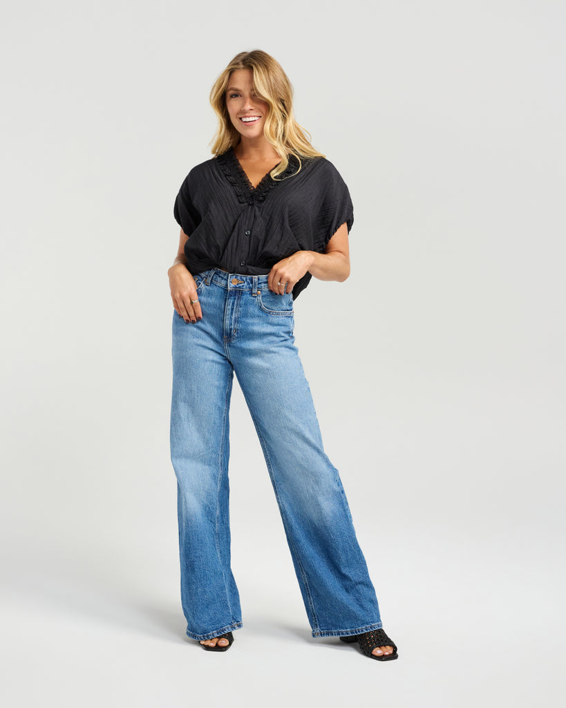 NMBR ROSE - FERN TOP - BLACK
