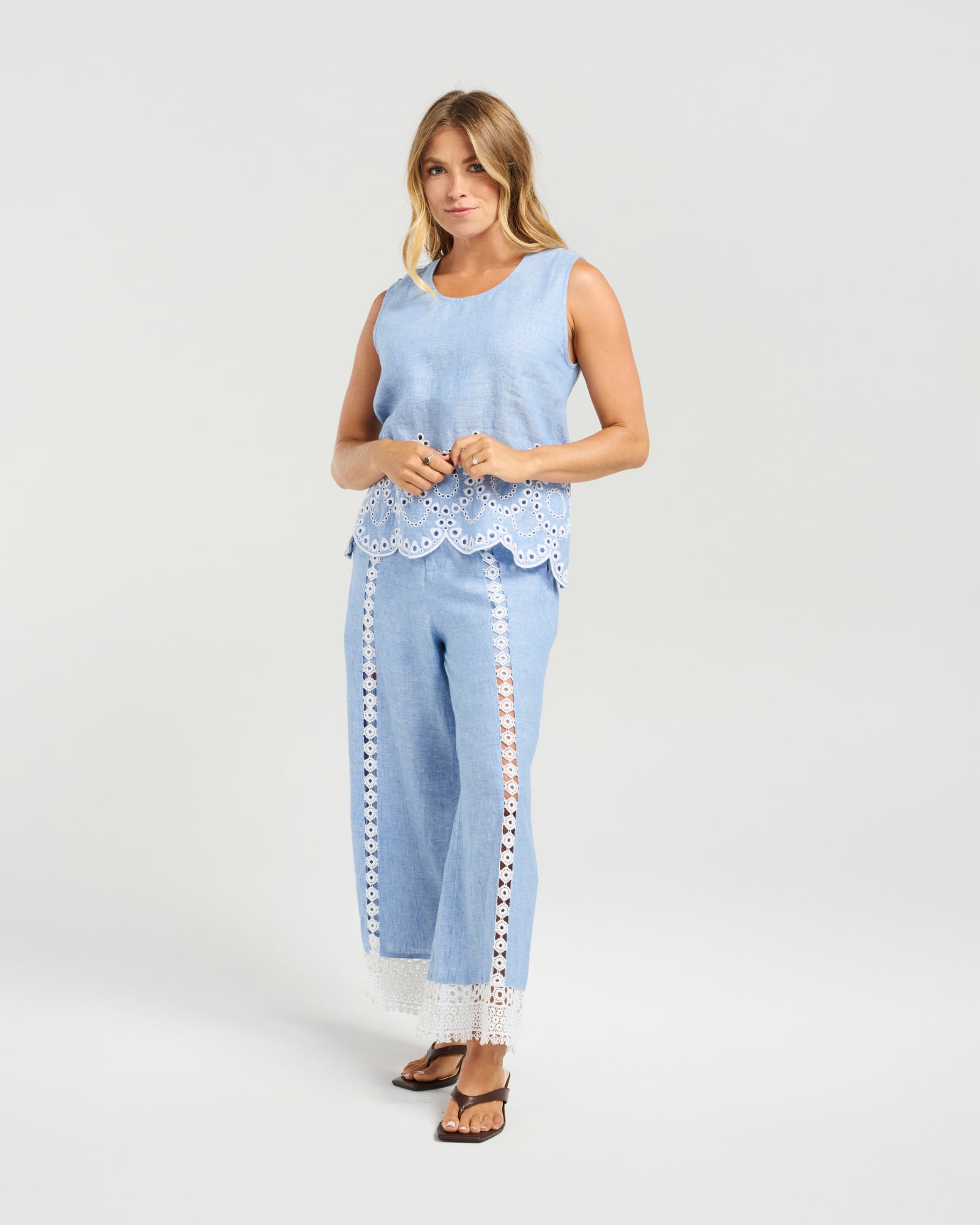 NMBR ROSE - NALA TOP - POWDER BLUE