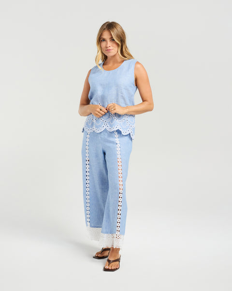 NMBR ROSE - NALA TOP - POWDER BLUE