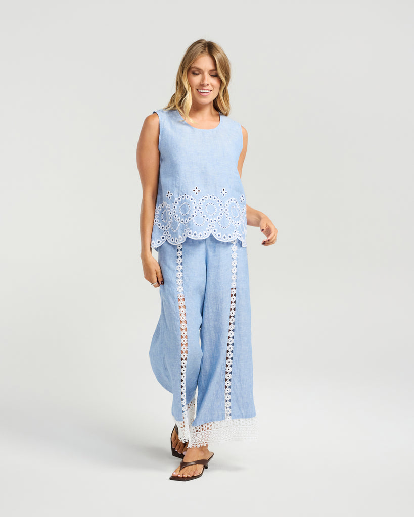 NMBR ROSE - NALA TOP - POWDER BLUE