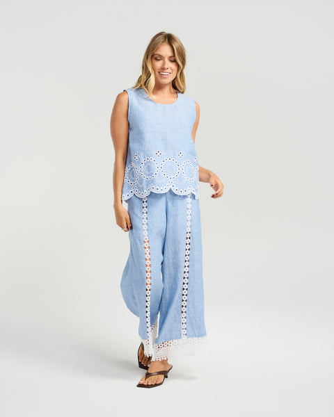 NMBR ROSE - NALA TOP - POWDER BLUE