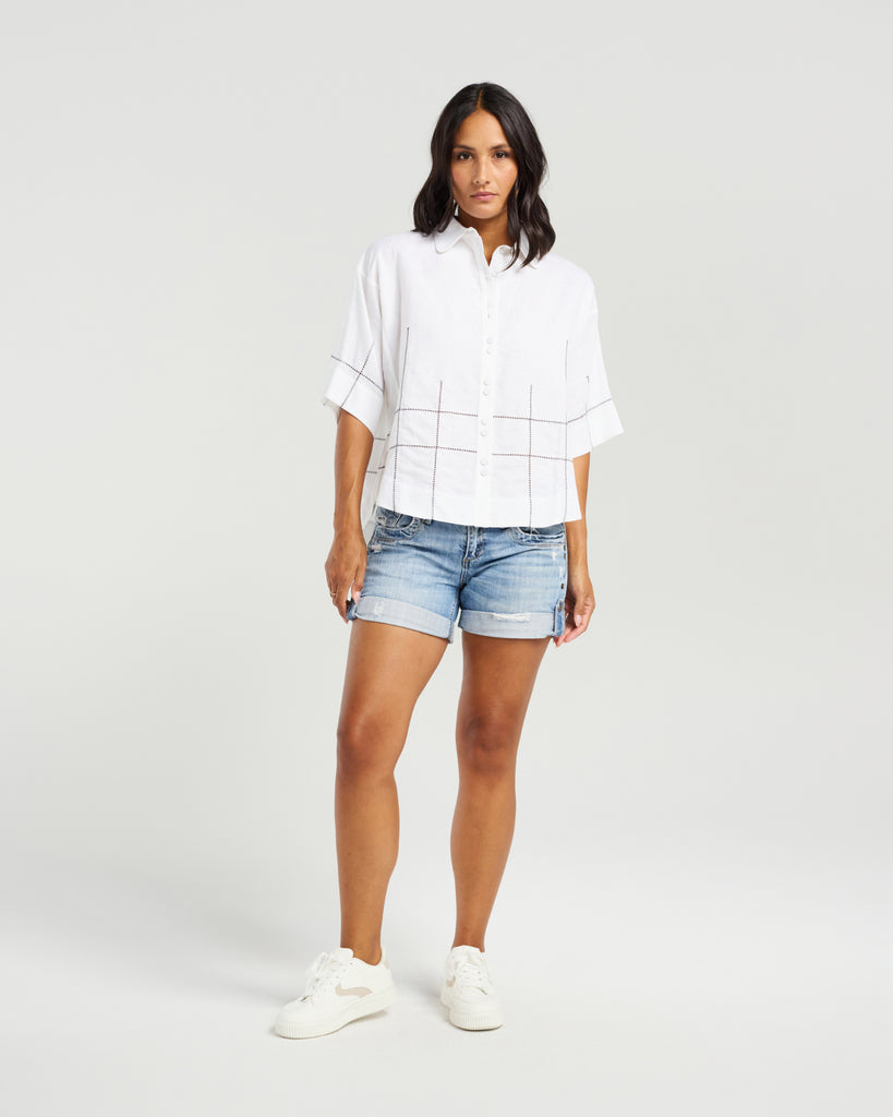 NMBR ROSE - INDIE SHIRT - WHITE