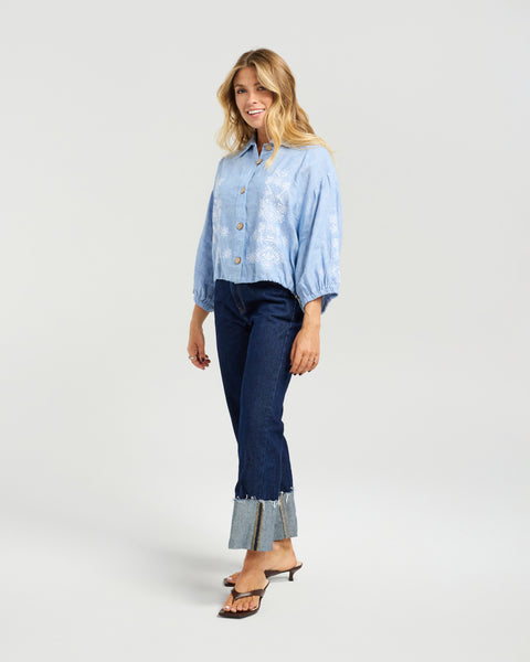 NMBR ROSE - DALLAS JACKET - POWDER BLUE