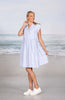 NOBLE WILDE - LINEN - LAURA WRAP DRESS - BLUE/WHITE