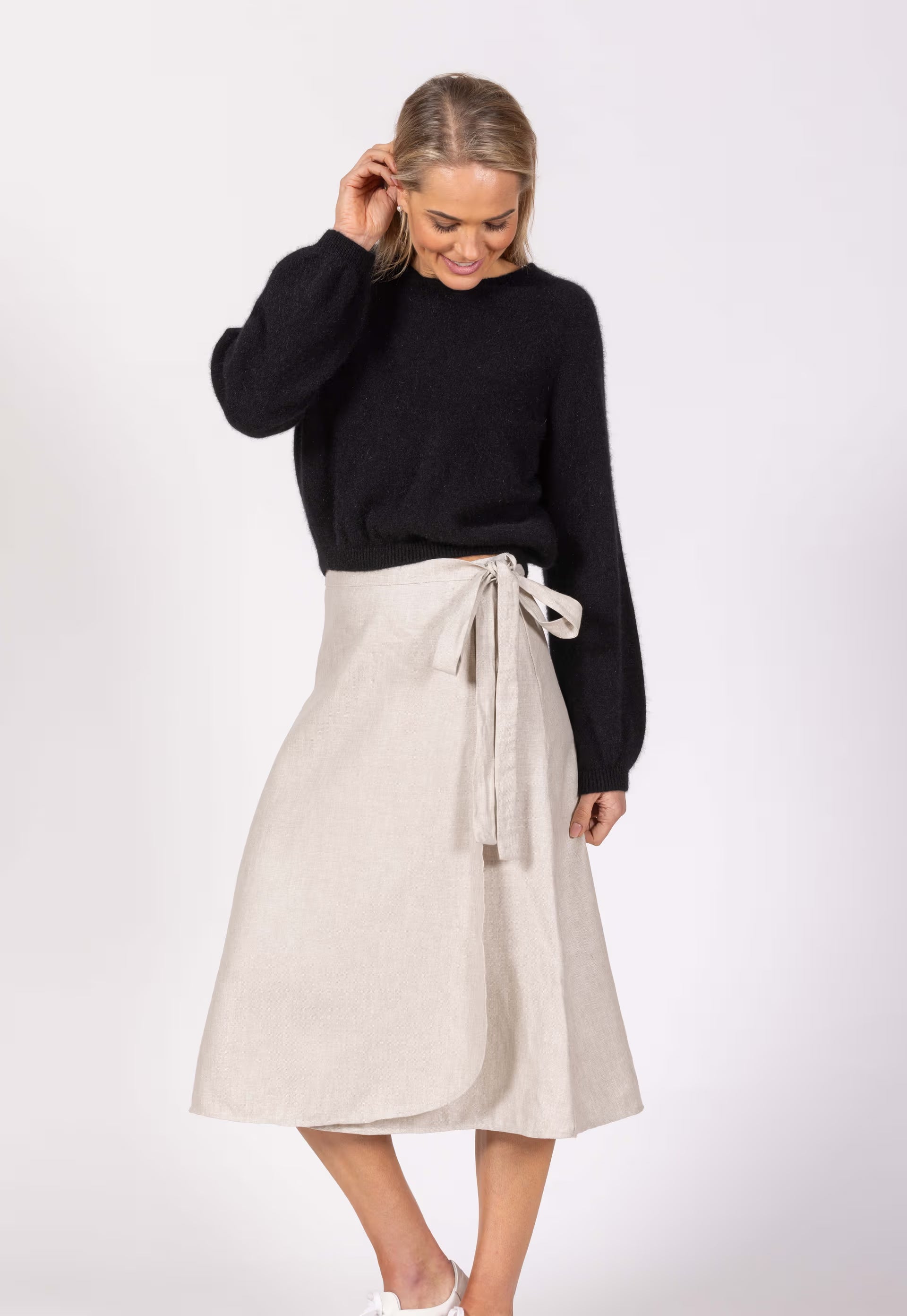 NOBLE WILDE - LINEN - WOMEN'S WRAP SKIRT - SAND