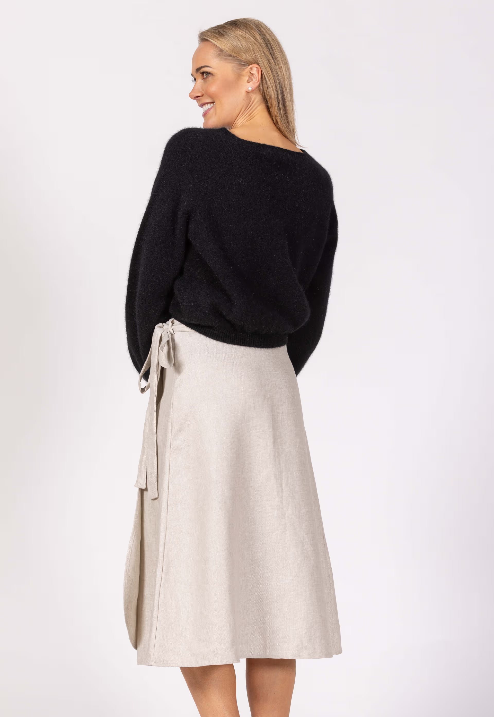 NOBLE WILDE - LINEN - WOMEN'S WRAP SKIRT - SAND