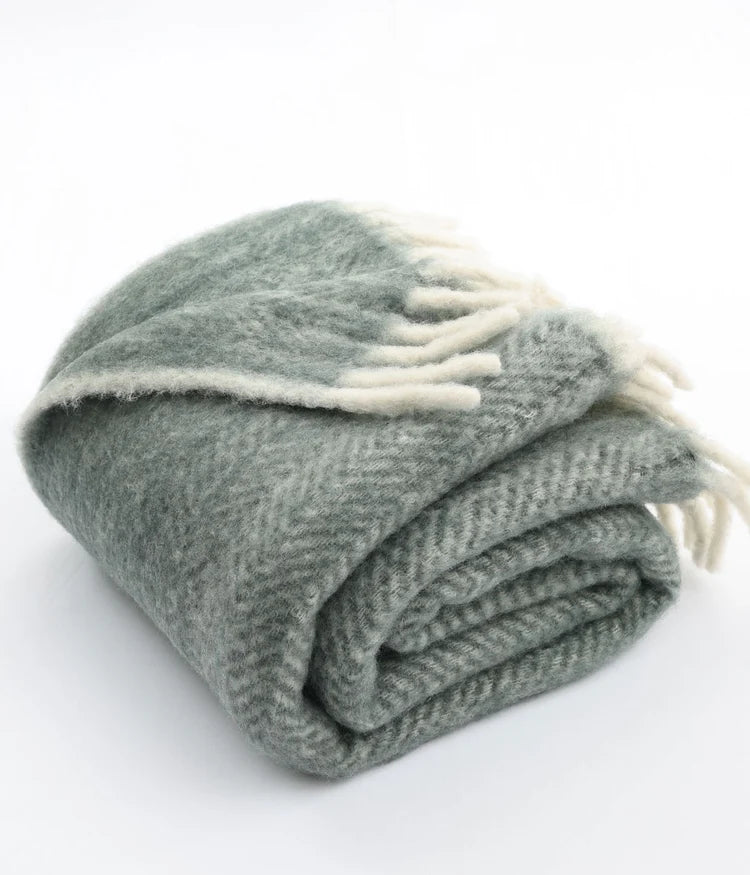 MM Linen - NZ WOOL THROW - SLATE