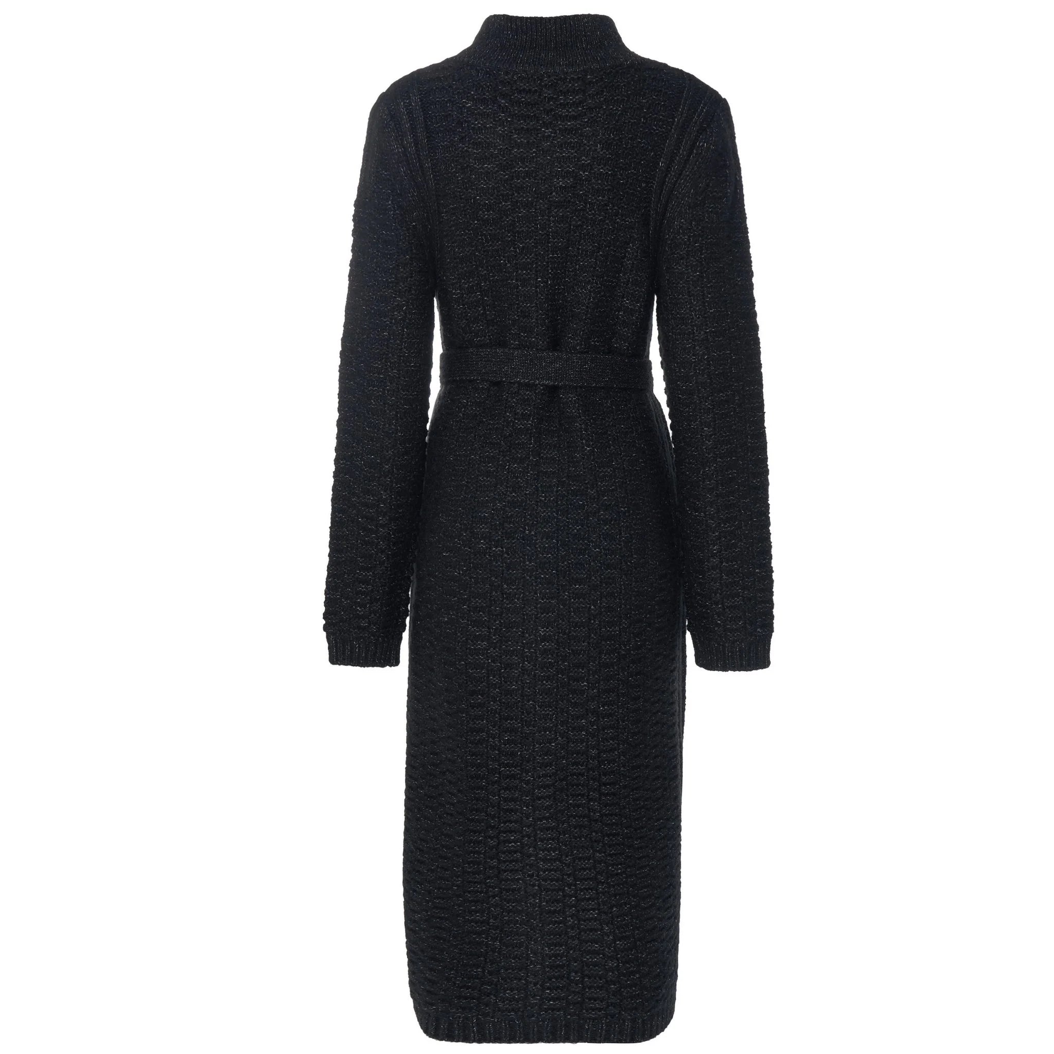 MOKE - NAOMI WOMEN'S LONG KNIT COAT - BLACK