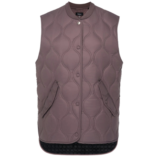 MOKE - NEVE WOMEN'S QUILTED VEST - COCOA POWDER
