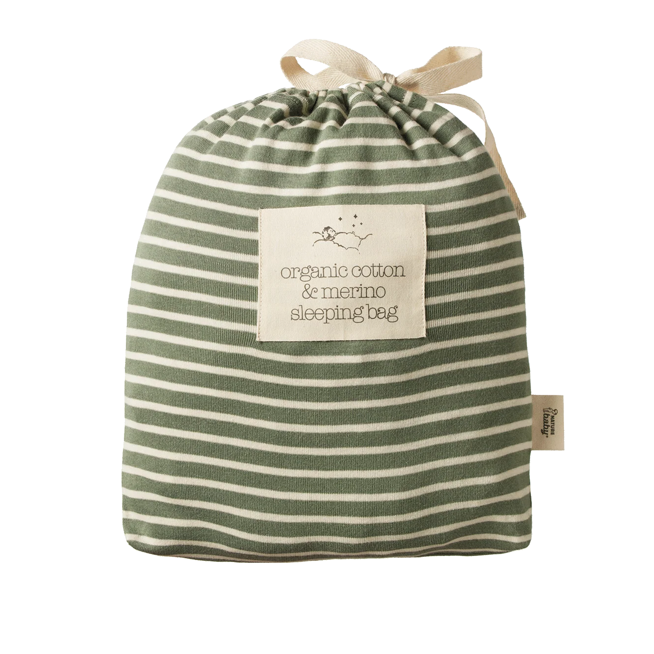 Nature Baby - Cotton & Merino Sleeping Bag - NETTLE STRIPE