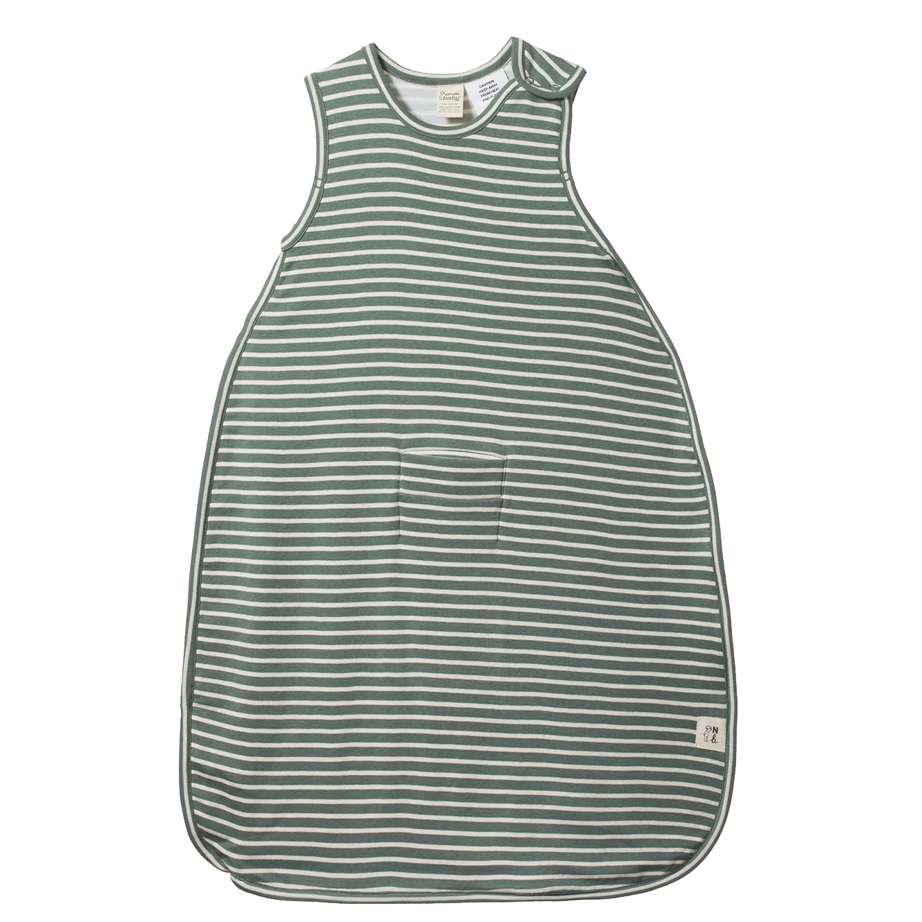 Nature Baby - Cotton & Merino Sleeping Bag - NETTLE STRIPE