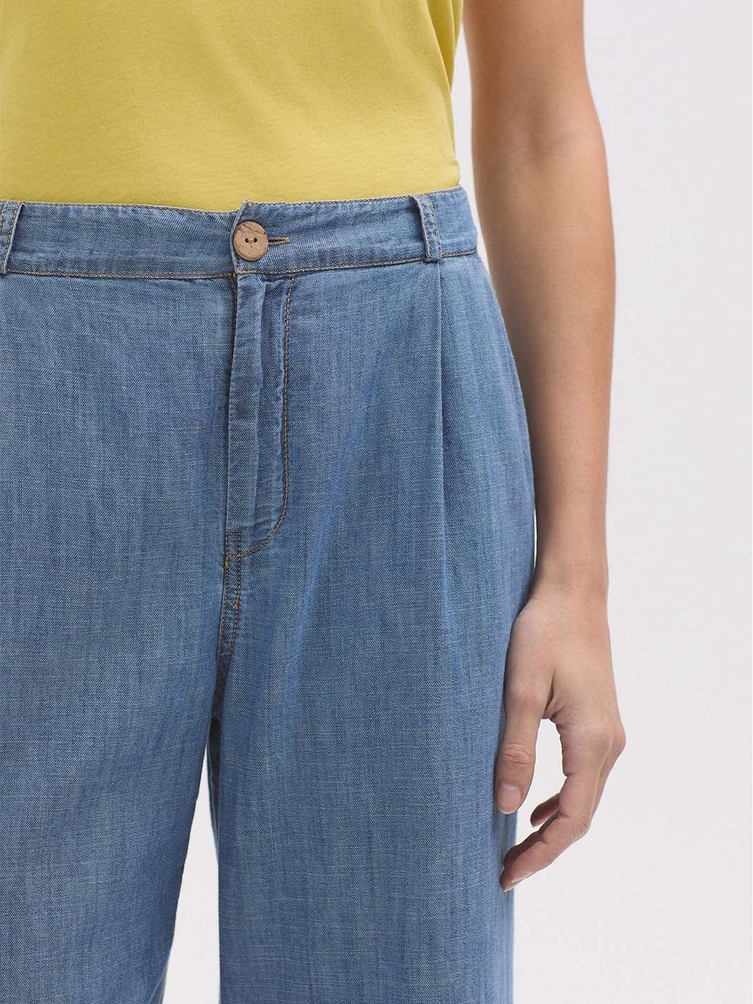 NICE THINGS PALOMA S  - DARTED DENIM TROUSERS - LIGHT DENIM