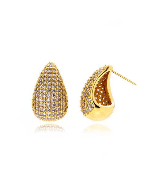 LUV AJ- THE PAVE GIA EARRINGS - GOLD