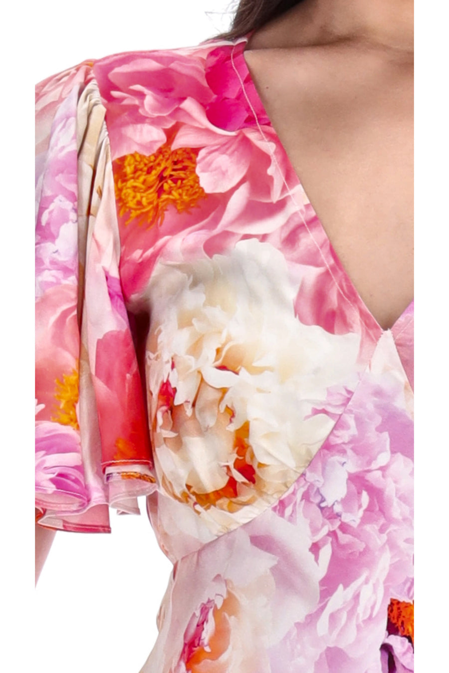 Augustine - Ava Bias Cut Midi Dress - Pink Floral