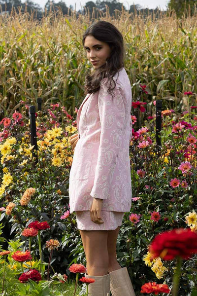 AUGUSTINE - VADA EMBROIDERED BLAZER - PINK