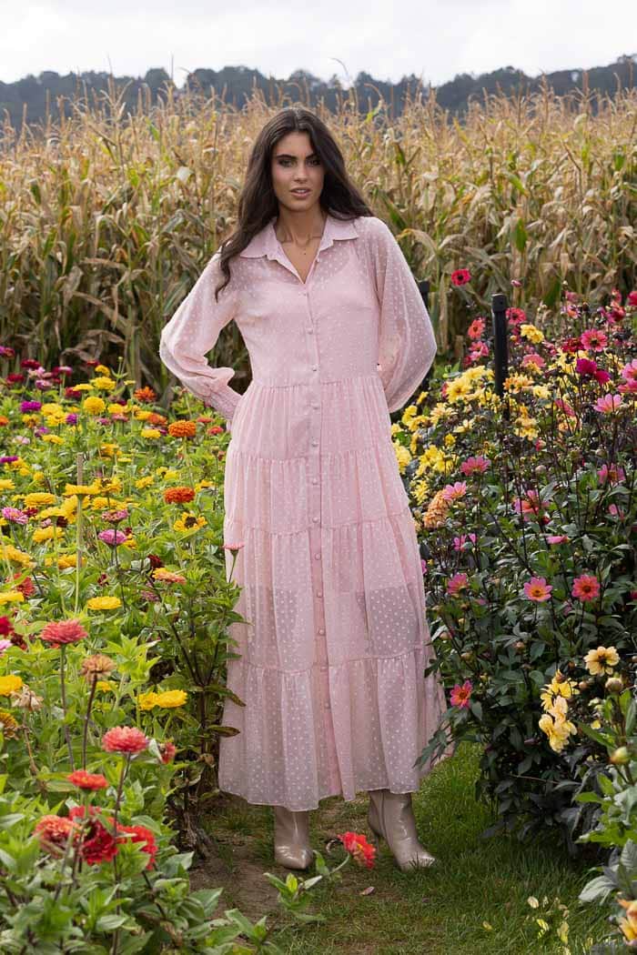 AUGUSTINE -AMELIA SHIRT DRESS - PEACH