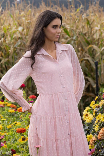 AUGUSTINE -AMELIA SHIRT DRESS - PEACH