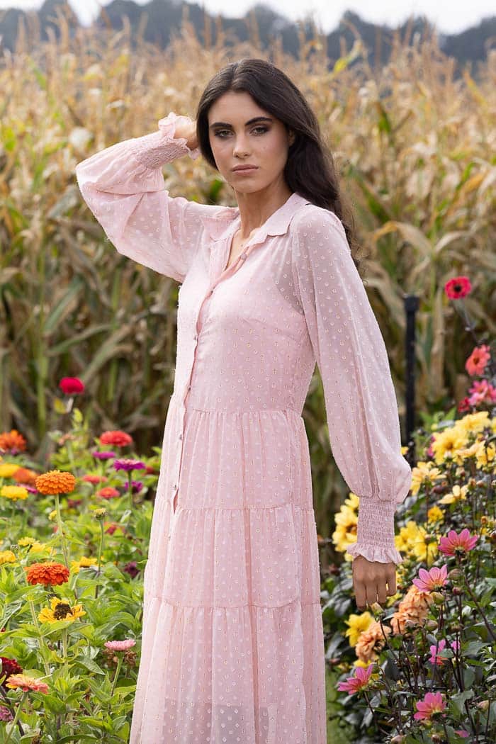 AUGUSTINE -AMELIA SHIRT DRESS - PEACH
