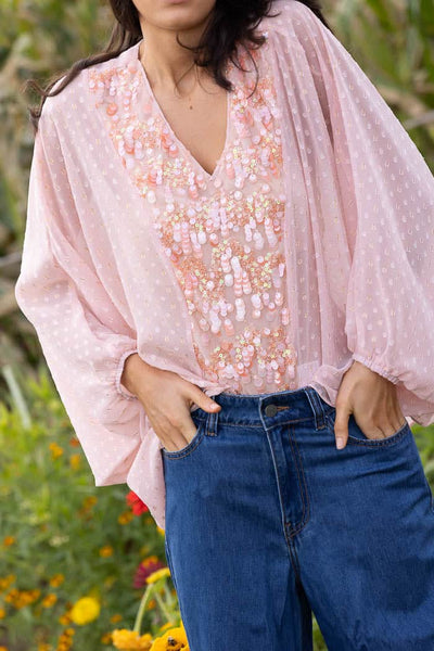 AUGUSTINE - MILEY SEQUIN TOP  - PEACH