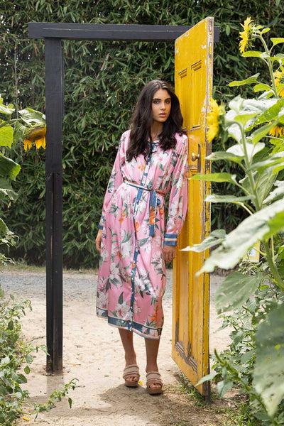 AUGUSTINE - SIAN SHIRT MIDI DRESS - SATIN FLORAL
