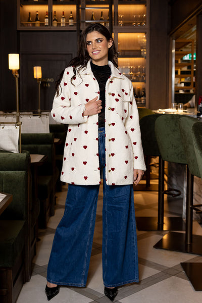 AUGUSTINE - SABRINA HEART COAT - CREAM/RED