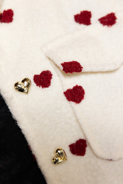 AUGUSTINE - SABRINA HEART COAT - CREAM/RED