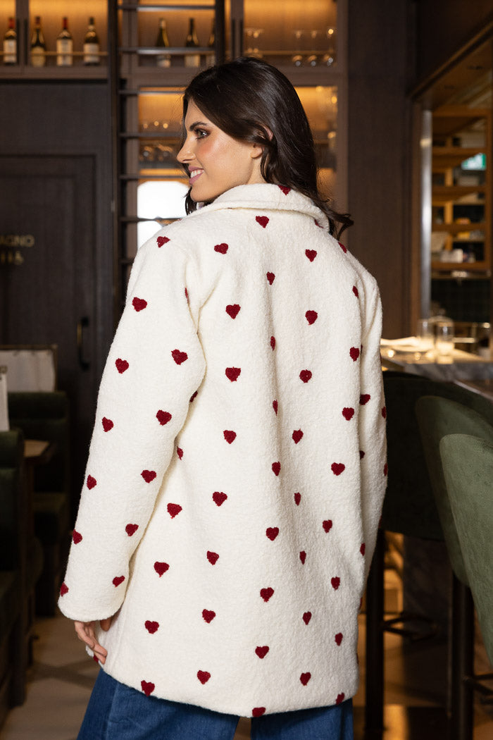 AUGUSTINE - SABRINA HEART COAT - CREAM/RED